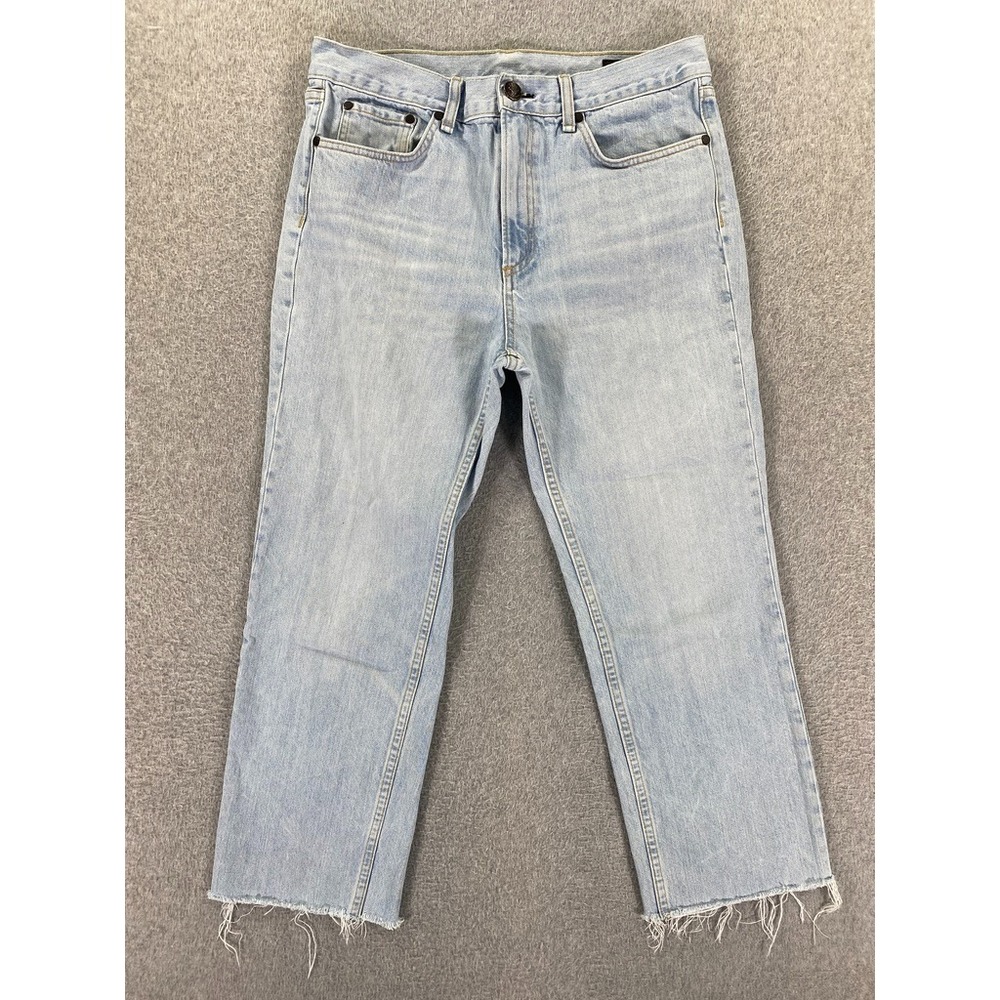 Rag And Bone‎ Women's 29 High-Rise Ankle Straight Nelly Jeans Raw Hem (30x24)
